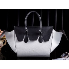Celine Tie Nano handtas met handvat, leer, wit en zwart