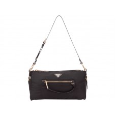 Prada Tessuto nylon schoudertas zwart