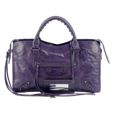 Balenciaga Medium Classic City Bag Donkerpaars