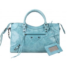 Balenciaga Medium Classic City Bag Lichtblauw