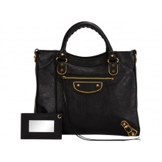 Balenciaga Velo tas met gouden metallic rand, zwart