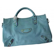 Balenciaga Classic Metallic Edge Iridescent City Bag Lichtblauw
