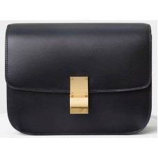 Celine Medium Classic Tas in doos, kalfsleer, zwart, 164173