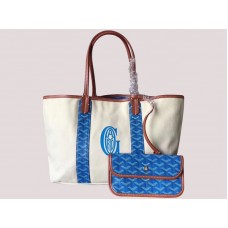 Goyard Anjou Omkeerbare canvas draagtas Mm Blauw H-gotogg3456s1