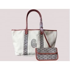 Goyard Anjou Reversible Canvas Tote Mm Grijs H-gotogg3456s3