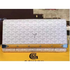 Goyard Chevron Monte Carlo Bois Clutch Wit