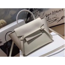 Celine Micro Belt Bag in generfd kalfsleer, lichtgrijs