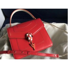 Bvlgari Flap Cover Serpenti Forever 18cm Kalfsleer Wit en Rood