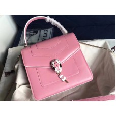 Bvlgari Flap Cover Serpenti Forever 18cm Kalfsleer Wit en Roze