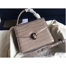 Bvlgari Klephoes Serpenti Forever 20cm Croco Grijs