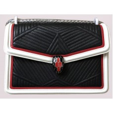 Bvlgari schoudertas Serpenti Forever zwart wit