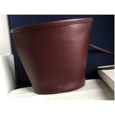 Celine Claps Bucket Bag van kalfsleer, bordeauxrood
