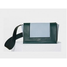 Celine Medium Frame Schoudertas Calskin Mineral en Donkergroen
