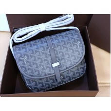 Goyard Goyardine Chevron Messenger Bag Grijs
