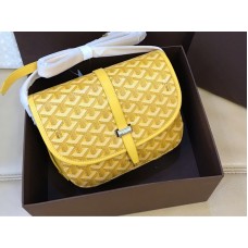 Goyard Goyardine Chevron Messenger Bag Geel