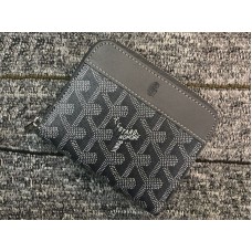 Goyard Chevron kleine portemonnee met ritssluiting, grijs