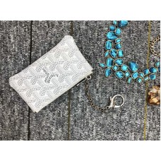 Goyard portemonnee sleutelhanger wit