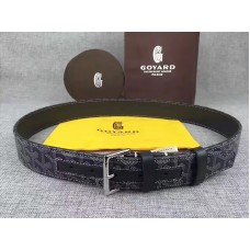 Goyard Chevron Goyardine leren riem grijs