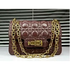 Dior Miss Dior tas in zwart lamsleer bordeauxrood