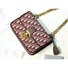 Dior Dioraddict Flap Canvas met gouden hardware, bordeauxrood d1006941