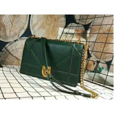 Dior Diorama tas van kalfsleer met verouderde gouden hardware, groen d17712