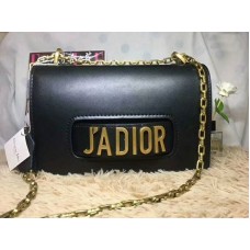 Dior J'Adior tas van kalfsleer met verouderde gouden hardware, zwart