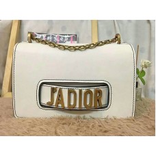 Dior J'Adior tas van kalfsleer met verouderde gouden hardware in wit