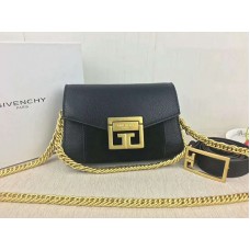 Givenchy kleine GV3 tas in generfd leer en suède zwart