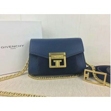 Givenchy kleine gv3 tas in generfd leer en suède blauw