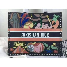 Dior Earth handgeschilderde suède kalfsleren tas in zwart