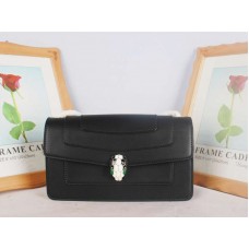 Bvlgari Flap Cover Serpenti Forever 22cm Kalfsleer Zwart