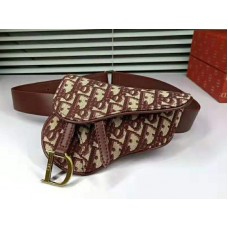 Dior Oblique Saddle Belt Bag bordeauxrood