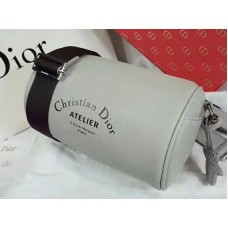 Dior rolkoffer in grijs denimkleurig generfd kalfsleer