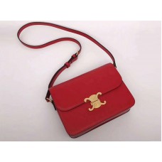 Celine Medium Triomphe tas in glanzend kalfsleer, rood