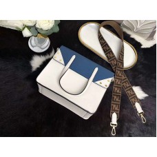 Fendi Medium Flip Regular leren tote tas blauw