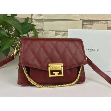 Givenchy gv3 gewatteerde flap tas van kalfsleer in bordeauxrood