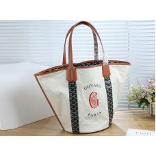 Goyard Belharra Biarritz omkeerbare draagtas bruin en zwart
