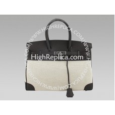 Hermes Birkin 35 cm Toile en Togo leer Choco
