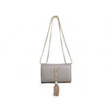 Yves Saint Laurent Mini Monogram Tas in origineel kaki leer