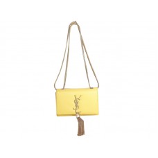 Yves Saint Laurent Mini Monogram Tas in origineel geel leer