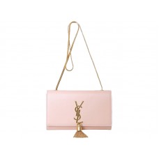 Yves Saint Laurent kleine Monogram tas in origineel leer, lichtroze.
