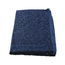 Louis Vuitton sjaal met luipaardprint, blauw