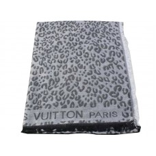 Louis Vuitton sjaal met luipaardprint, lichtgrijs