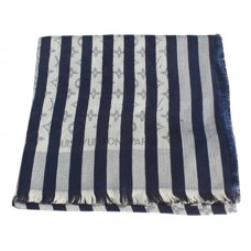 Louis Vuitton Monogram katoenen sjaal met strepen, blauw