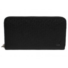 Louis Vuitton Taiga leren portemonnee met ritssluiting, zwart