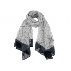 Louis Vuitton Monogram Bloemen en Signature met geperforeerd effect, witte sjaal