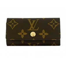 Louis Vuitton Monogram sleutelhouder met 4 sleutels en bloemenprint in paars