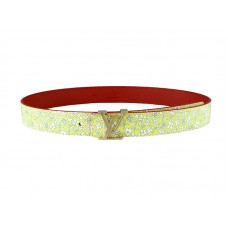 Louis Vuitton groene riem met bloemenprint