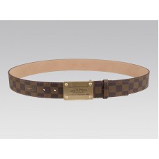 Louis Vuitton uitvinder Damier riem met antieke gouden gesp