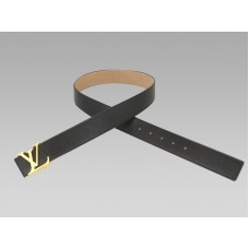 Louis Vuitton leren riem met initialen en gouden gesp
